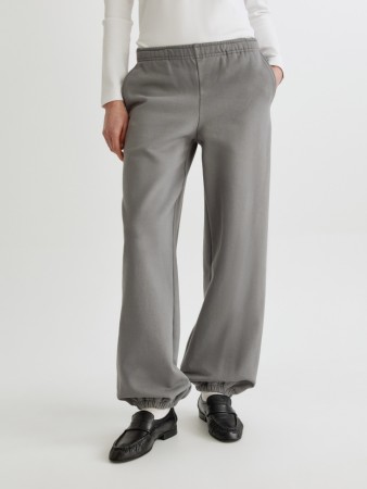 брюки джоггеры из футера - женские брюки с прорезями 