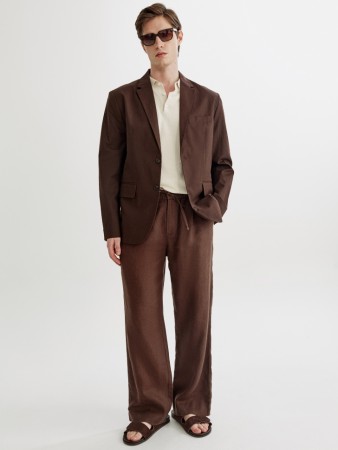 брюки из 100% премиального льна - мужская одежда, обувь и аксессуары с разрезом 