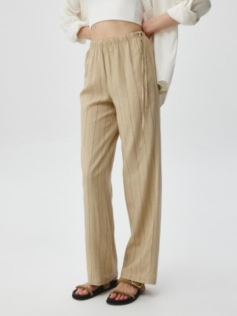 брюки из смесового льна - брюки и бриджи в полоску 