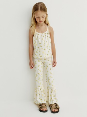 брюки клеш из ажурного трикотажа для девочек - детская одежда эластичная 