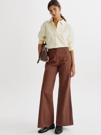 брюки клеш из плотного хлопка - женская одежда, обувь и аксессуары клеш 