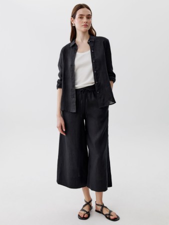 брюки кюлоты из льна фотография