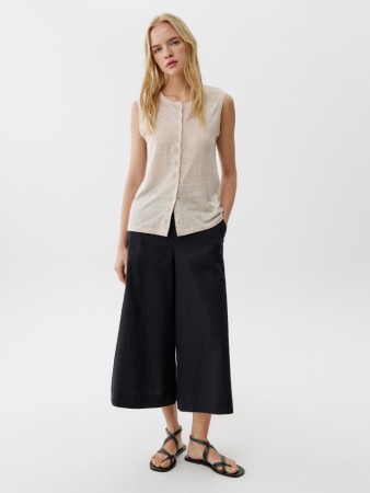 брюки-кюлоты из смесового льна фотография