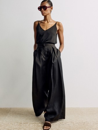 брюки-палаццо из тенселя и льна премиум качества - женские брюки дешевые 