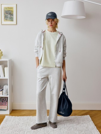 брюки прямые из футера с потайным карманом - женские брюки