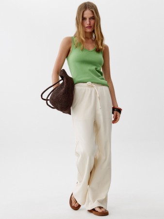 брюки прямые из футера - женские брюки