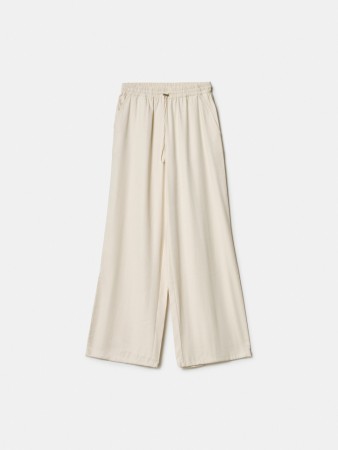 брюки прямые из смесовой вискозы - женские брюки со стопперами 