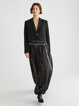 брюки-шаровары из жатой ткани с блеском - женские брюки и бриджи sela 