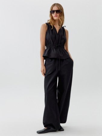 брюки-шаровары с содержанием льна - женские брюки