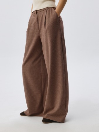 брюки wide leg из костюмной ткани - женские брюки sela 