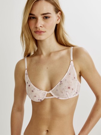 бюстгальтер из сетчатой ткани с принтом на косточках фотография