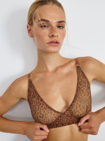 бюстгальтер из сетчатой ткани с принтом - женское нижнее белье