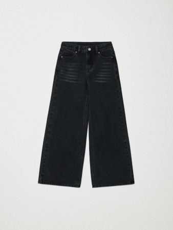 черные джинсы wide leg для девочек - детская одежда, обувь и аксессуары для всех возрастов с поясом 