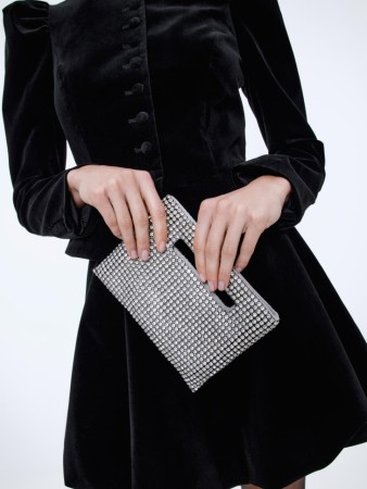 cумка кроссбоди из страз - аксессуары велюровые 