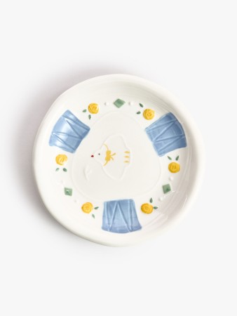 детская десертная тарелка из фаянса с рисунком фотография