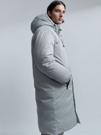 длинное пальто оверсайз с капюшоном - пальто