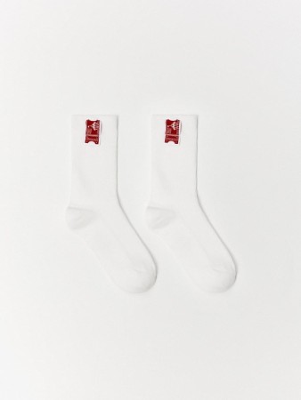 длинные носки с патчем - женские носки, чулки и колготки трикотажные 