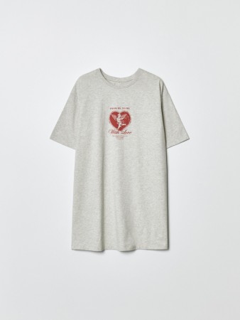 домашнее платье-футболка оверсайз с принтом - женская домашняя одежда