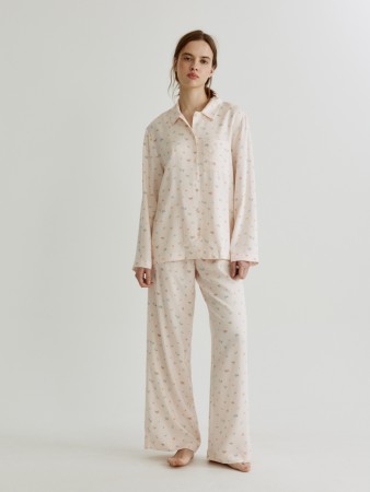 домашние брюки из струящейся вискозы с принтом фотография