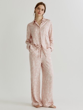 домашние брюки из струящейся вискозы с принтом фотография