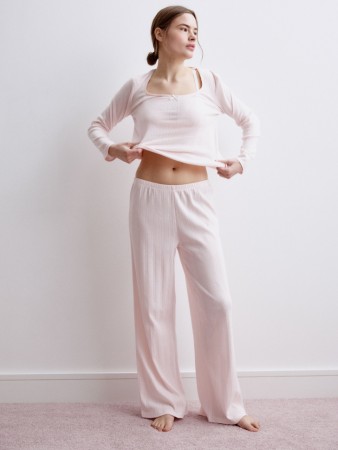 домашние брюки с рельефным узором - женская домашняя одежда