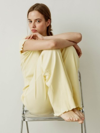 домашние брюки в рубчик - женская домашняя одежда бесшовная 