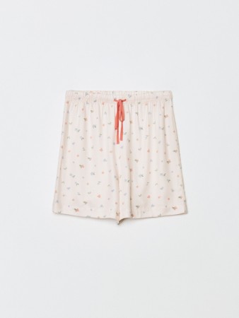 домашние шорты из струящейся вискозы с принтом - женская одежда на завязках 