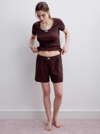 домашние шорты с рельефным узором - женская одежда, обувь и аксессуары плетеная 