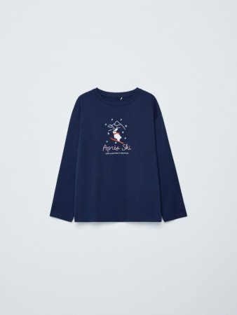 домашний лонгслив оверсайз с принтом и вышивкой - домашняя одежда