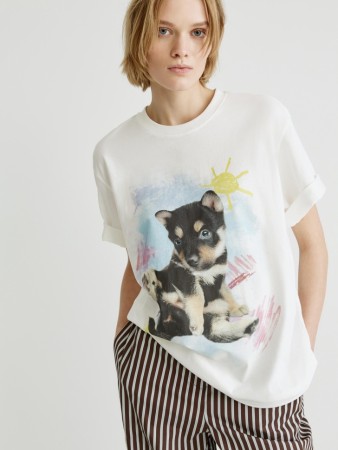 домашняя футболка оверсайз с принтом фотография