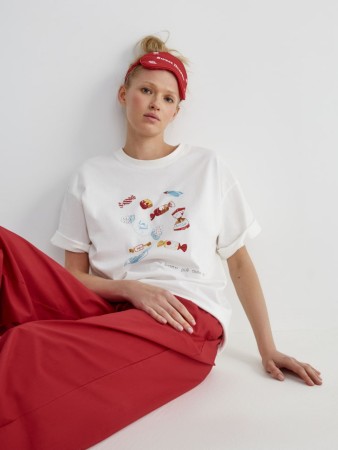 домашняя футболка оверсайз с принтом фотография