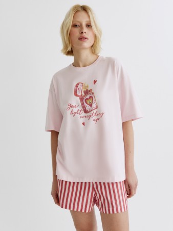 домашняя футболка оверсайз с принтом - домашняя одежда