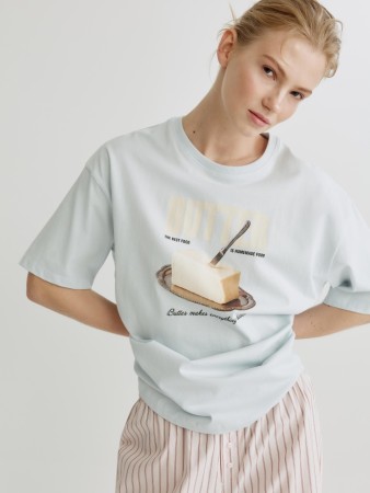 домашняя футболка оверсайз с принтом - женская одежда прямая 