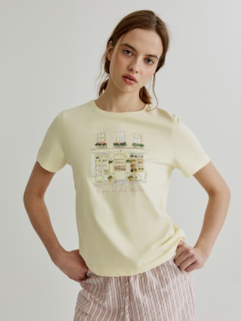 домашняя футболка с принтом - женская одежда, обувь и аксессуары sela 