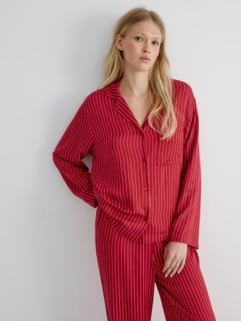 домашняя рубашка в полоску - женская одежда струящаяся 