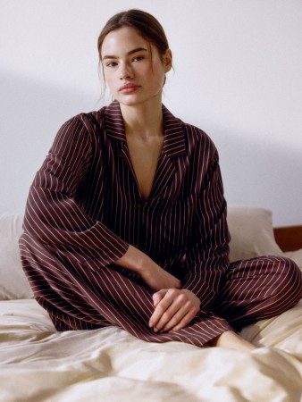 домашняя рубашка в полоску - женская одежда струящаяся 