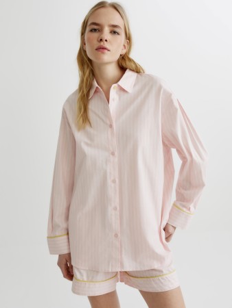 домашняя рубашка в полоску - женская одежда, обувь и аксессуары с манжетами 