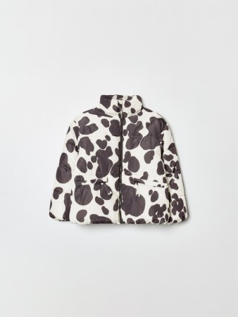 дутая куртка с анималистичным принтом для девочек фотография