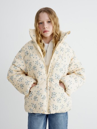 дутая куртка с принтом для девочек - детские куртки для девочек 