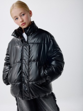 дутая куртка с воротником для девочек - детская одежда, обувь и аксессуары с воротником-стойкой 