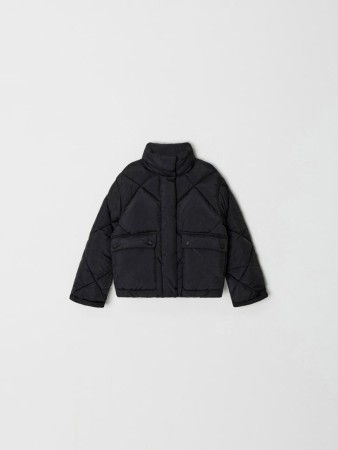 дутая куртка с воротником для девочек - верхняя одежда