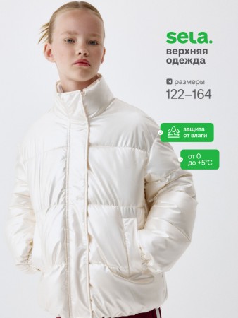дутая куртка с воротником для девочек фотография