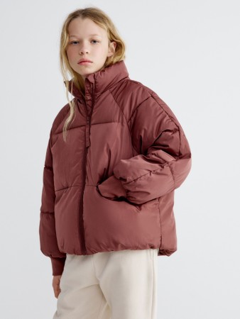 дутая стеганая куртка для девочек - куртки и пуховики с воротом 