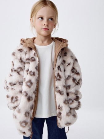 двусторонняя леопардовая куртка для девочек - детские куртки и пуховики леопардовые 