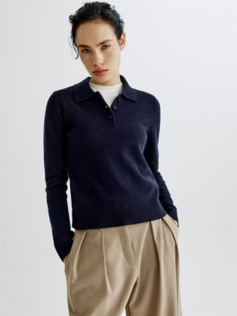 джемпер-поло из 100% шерсти - женские джемперы длинные 