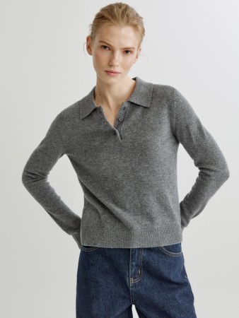 джемпер-поло из 100% шерсти - женские джемперы, свитеры и кардиганы