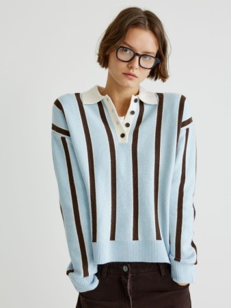 джемпер-поло оверсайз с содержанием шерсти и шелка - женская одежда, обувь и аксессуары молочная 