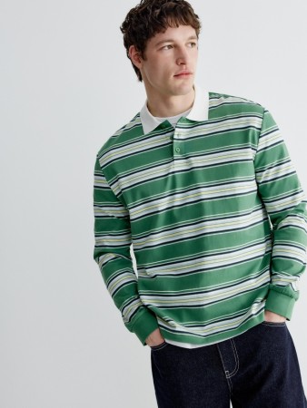 джемпер-поло прямого кроя в полоску - мужская одежда, обувь и аксессуары sela 