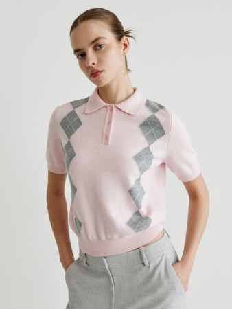 джемпер-поло с содержанием шелка и шерсти - джемперы, свитеры и кардиганы с воротом 