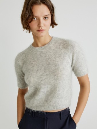 джемпер с коротким рукавом из смесовой шерсти фотография